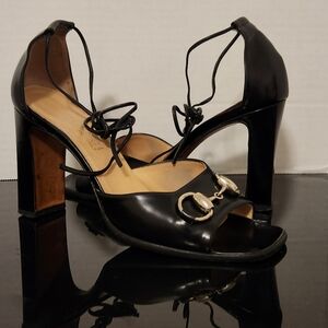 Vintage 1996 Gucci By Tom Ford Horse Bit Open Toe Sandal Heels